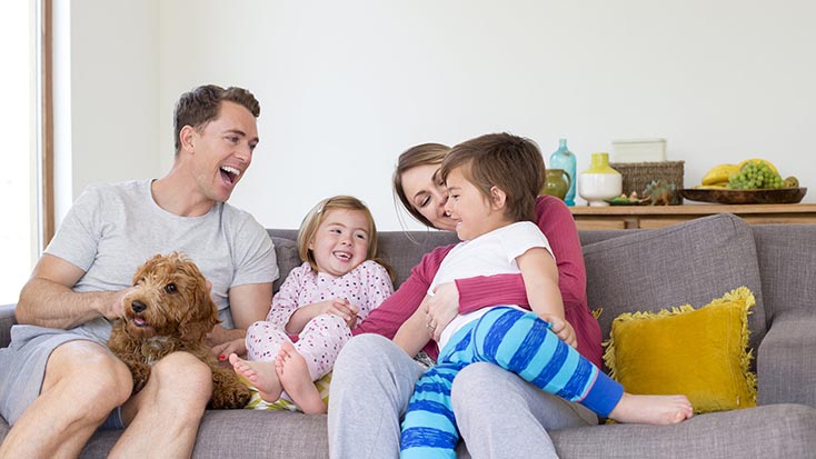 Family Cuddles at Home