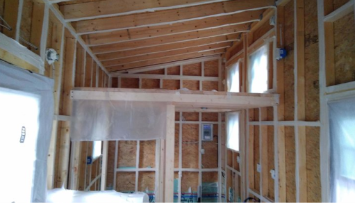 Area before closed-cell spray foam installation, ready for treatment.